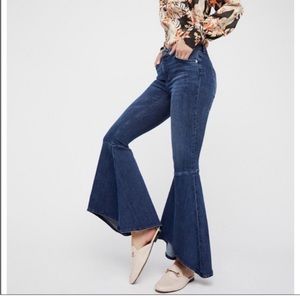 Free People High Waisted Fit and Flare Bell Bottoms- size 26